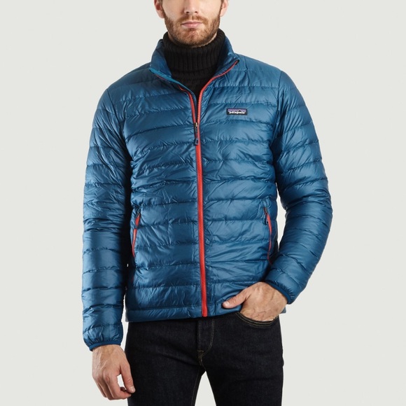 Patagonia Other - Patagonia Men’s Down Sweater Puffer Jacket – Big Sur Blue, Fire Red, Size L